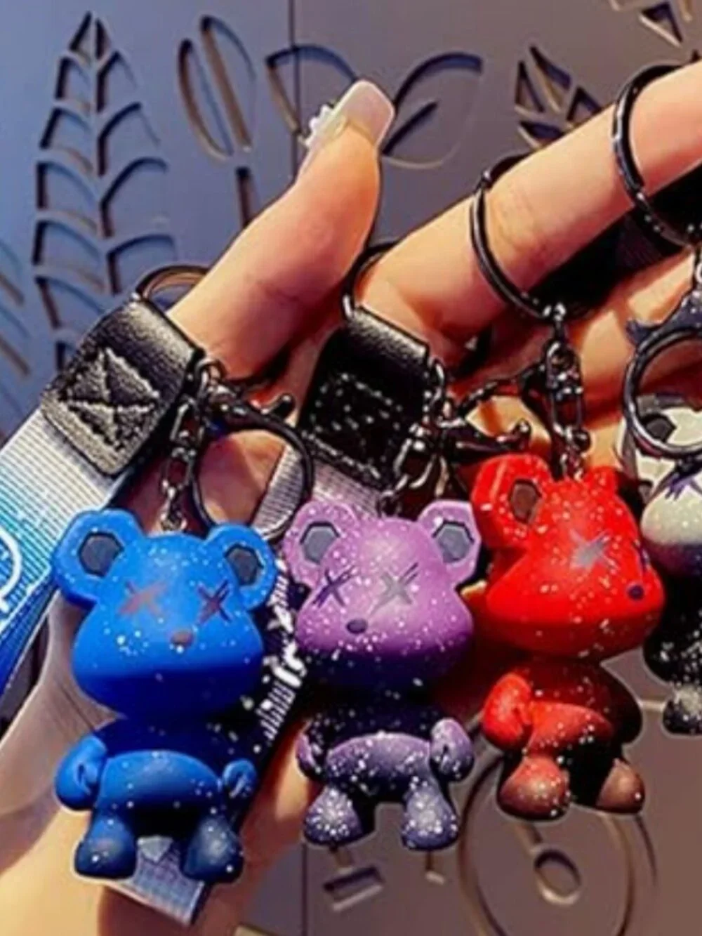 Gradient Bear Color Keychains B1